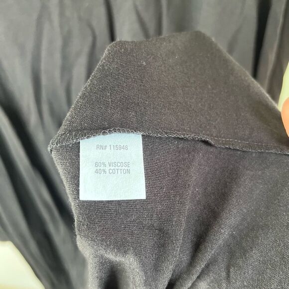 JOAN VASS Tunic Top Size 3 (US 16/18) Black NWOT Stretch Long Sleeve Scoop Neck - Picture 8 of 10